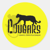 Cougar-Logo1gelb Runder Aufkleber (Vorderseite)