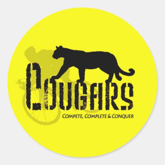 Cougar-Logo1gelb Runder Aufkleber (Vorderseite)