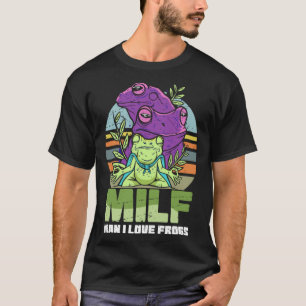 Cougar Man I Liebe Frogs Amphibien Retro Frog T-Shirt