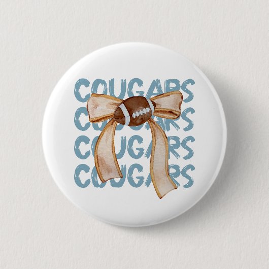 Cougar Mascot Coquette Button (Vorderseite)