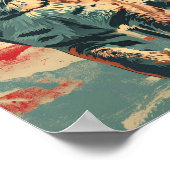 Cougar Mountain Lion American Flag Vintag Poster (Ecke)