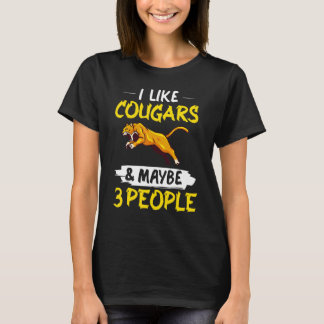 Cougar Mountain Lion Animal Cat Head  Cute Wildcat T-Shirt