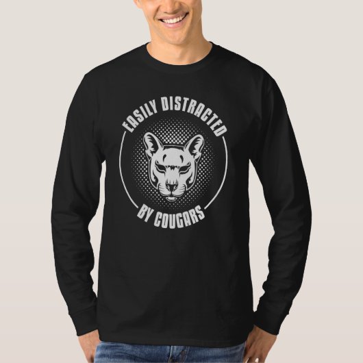 Cougar Mountain Lion Animal Cat Head Cute Wildcat T-Shirt (Vorderseite)