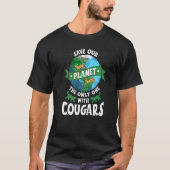 Cougar Mountain Lion Animal Cat Head Niedlich Wild T-Shirt (Vorderseite)