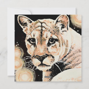 Cougar Mountain Lion Art Feiertagskarte