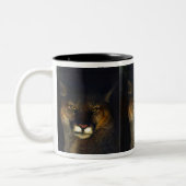 Cougar Mountain Lion Big Cat Art Design Zweifarbige Tasse (Links)