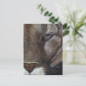 Cougar Mountain Lion Face Postkarte (Stehend Vorderseite)