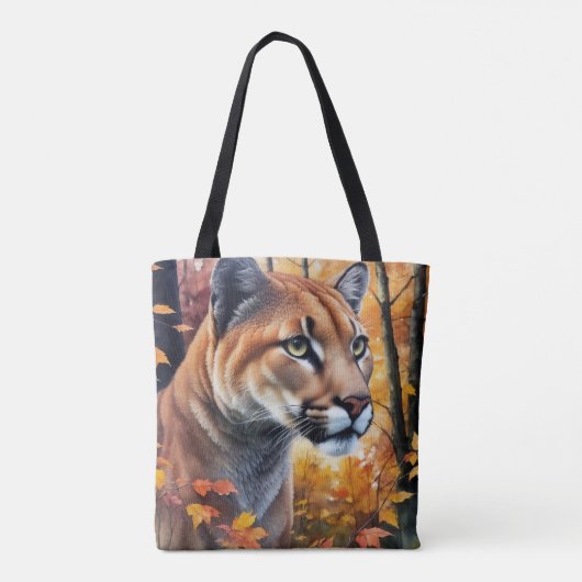 Cougar Mountain Lion Herbst Kunst Tasche (Rückseite)