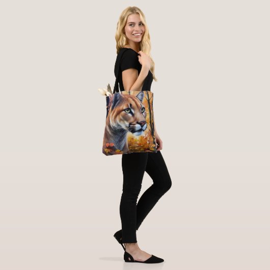 Cougar Mountain Lion Herbst Kunst Tasche (Am Model)