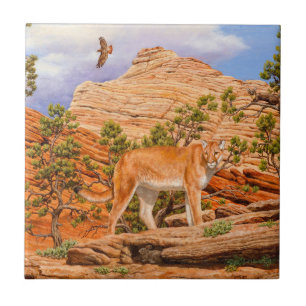 Cougar Mountain Lion im Zion Nationalpark Fliese