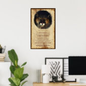 Cougar Mountain Lion Native American Wisdom Poster (Heimbüro)