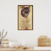 Cougar Mountain Lion Native American Wisdom Poster (Küche)