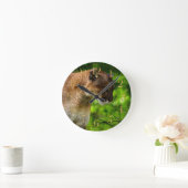 Cougar Mountain Lion & Pine Branches Wildlife Runde Wanduhr (Zuhause)