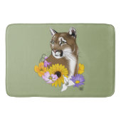 Cougar Mountain Lion Puma Blume Badematte (Vorderseite)