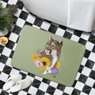 Cougar Mountain Lion Puma Blume Badematte