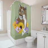 Cougar Mountain Lion Puma Blume Duschvorhang (Beispiel)