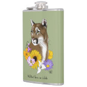 Cougar Mountain Lion Puma Blume Flachmann (Links)