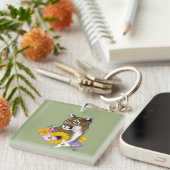 Cougar Mountain Lion Puma Blume Schlüsselanhänger (Vorderseite rechts)