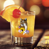 Cougar Mountain Lion Puma Blume Schnapsglas