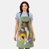 Cougar Mountain Lion Puma Blume Schürze (Getragen)