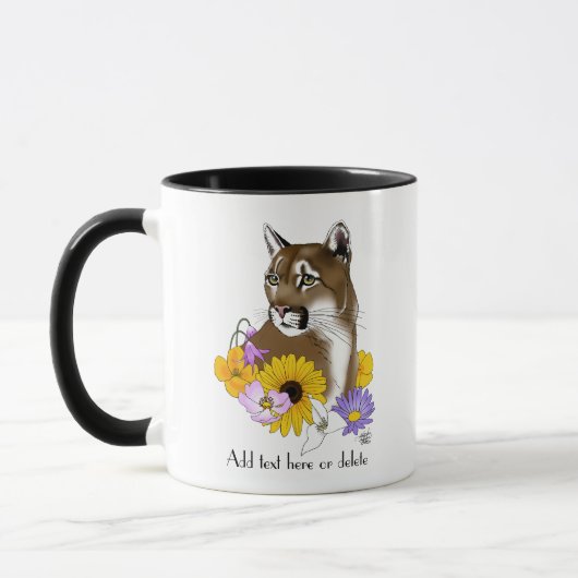 Cougar Mountain Lion Puma Blume Tasse (Links)