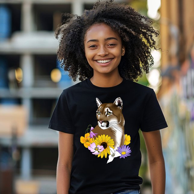 Cougar Mountain Lion Puma Blume Tri-Blend Shirt (Von Creator hochgeladen)