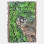 Cougar Mountain Lion & Summer Pines Naturerlebnis Decke (Vorderseite Vertikal)