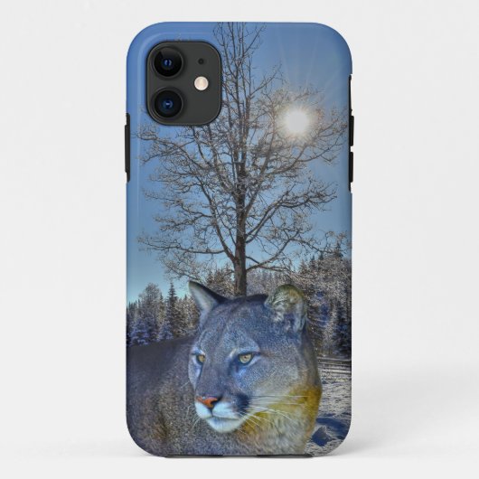 Cougar Mountain Lion & Winter Tree Case-Mate iPhone Hülle (Rückseite)