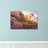 Cougar on Rocks, Colorado Sunset, Acrylmalerei Leinwanddruck (Insitu (Holzboden))