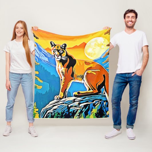 Cougar Peak: Mountain Majestät Art Fleecedecke (Beispiel)