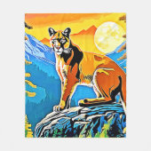 Cougar Peak: Mountain Majestät Art Fleecedecke (Vorderseite)
