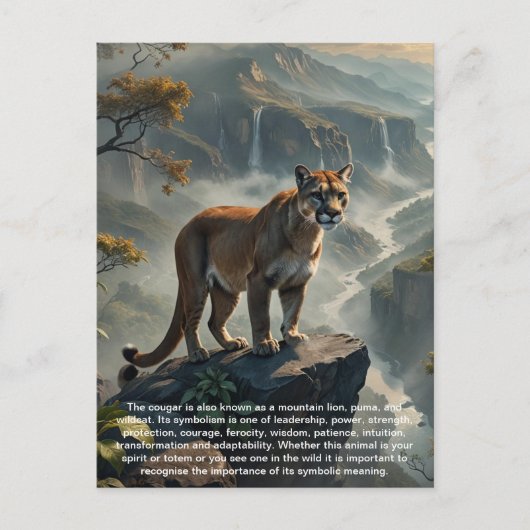 Cougar Postcard Feiertagspostkarte (Vorderseite)