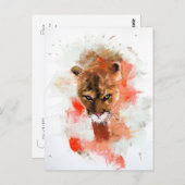 Cougar Postkarte (Vorne/Hinten)