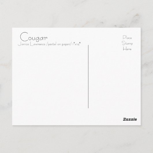 Cougar Postkarte (Rückseite)