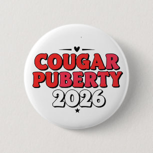 Cougar Pubertät 2026 Retro Menopause Humor Lustig Button
