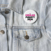 Cougar Pubertät 2026 Retro Menopause Humor Lustig Button (Beispiel)