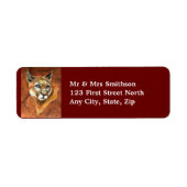 Cougar, Puma, Mountain Lion Animal Address Label (Vorne)
