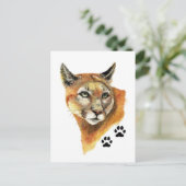 Cougar, Puma, Mountain Lion Animal Tracks Postkarte (Stehend Vorderseite)