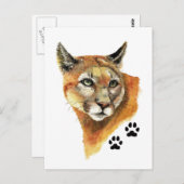 Cougar, Puma, Mountain Lion Animal Tracks Postkarte (Vorne/Hinten)