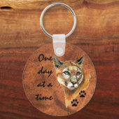 Cougar Puma Mountain Lion "One day at a Time" Schlüsselanhänger (Vorderseite)