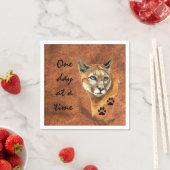 Cougar Puma Mountain Lion "One day at a Time" Serviette (Beispiel)