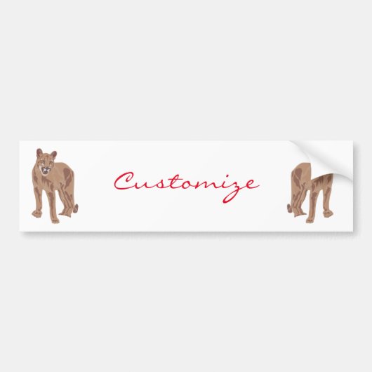 Cougar Puma Mountain Lion Thunder_Cove Autoaufkleber (Vorne)