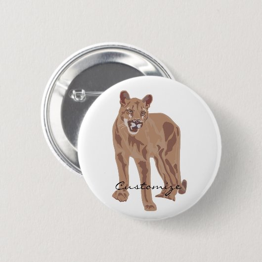 Cougar Puma Mountain Lion Thunder_Cove Button (Vorne & Hinten)
