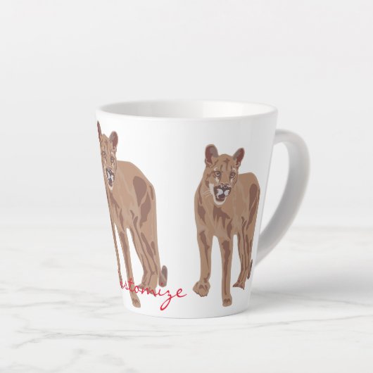 Cougar Puma Mountain Lion Thunder_Cove Milchtasse (Rechte Ecke)