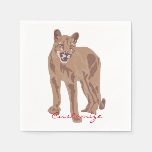 Cougar Puma Mountain Lion Thunder_Cove Serviette (Vorderseite)