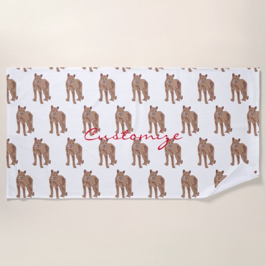 Cougar Puma Mountain Lion Thunder_Cove Strandtuch (Vorderseite)