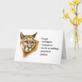 Cougar Totem, Animal Guide Funny Birthday Karte (Gelbe Blume)