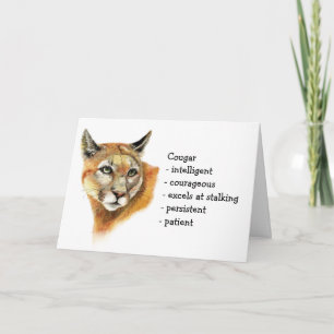Cougar Totem, Animal Guide Funny Birthday Karte