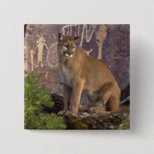 Cougar und Pictografs Button (Vorderseite)