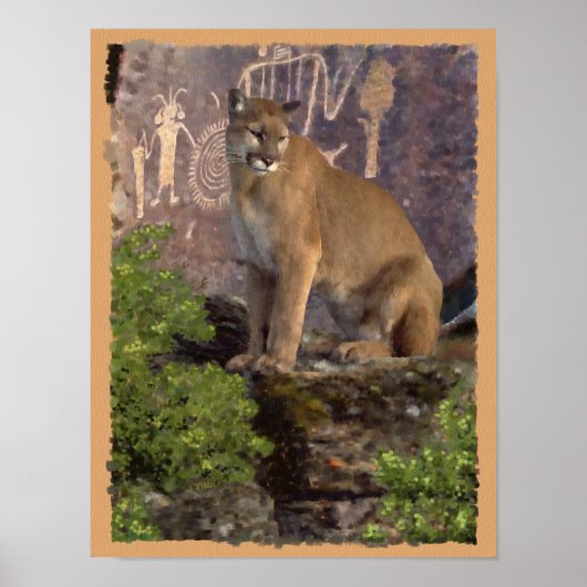 Cougar und Pictografs Poster (Vorne)